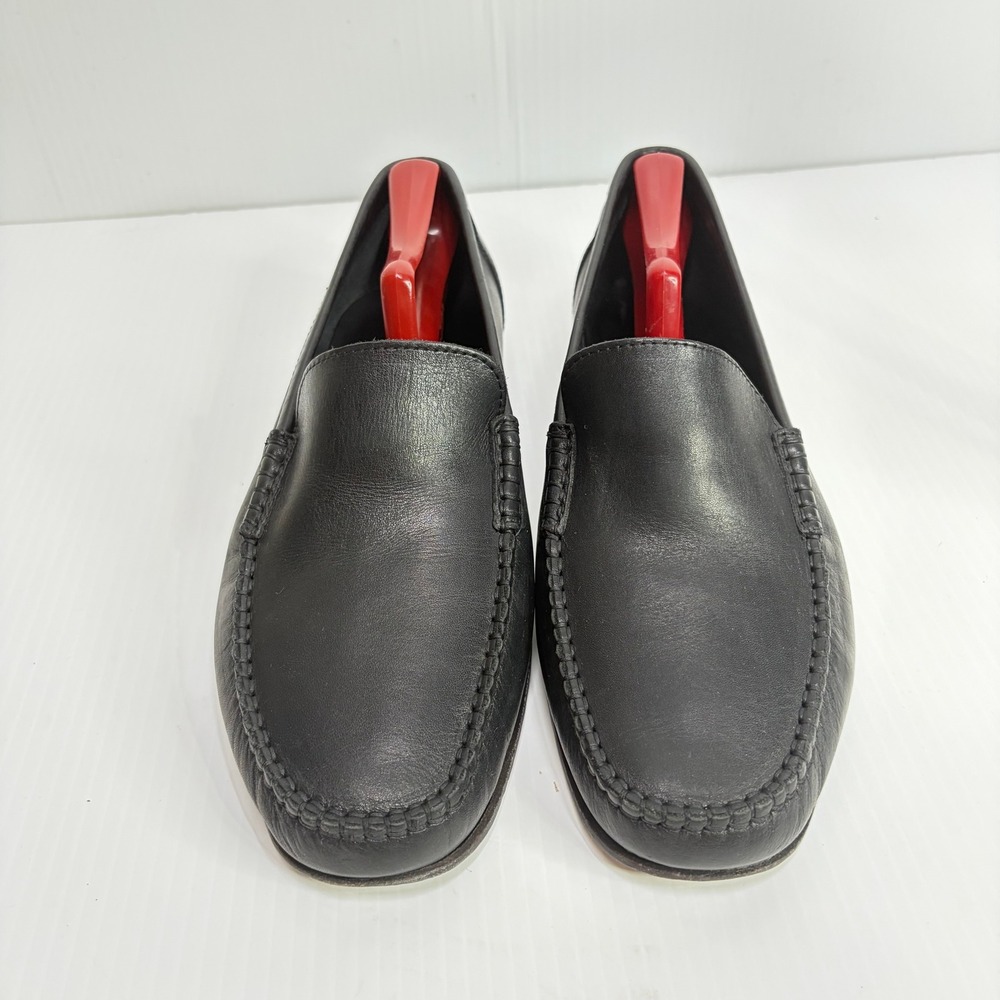 Cappelletti Mens Black Leather Whipstitch Loafers Slip On Shoes 43 US 10 Italy - Picture 3 of 11